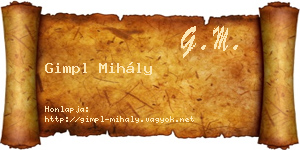 Gimpl Mihály névjegykártya